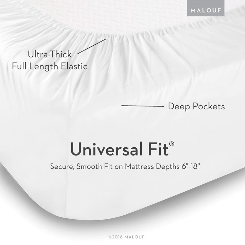 MALOUF Double Brushed Microfiber Super Soft Luxury Bed Sheet Set - Wrinkle Resistant - Queen Size - White - Image 5